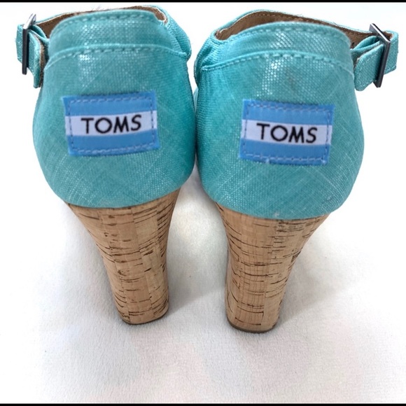 TOMS Sienna aqua wedge sandals - Picture 6 of 7